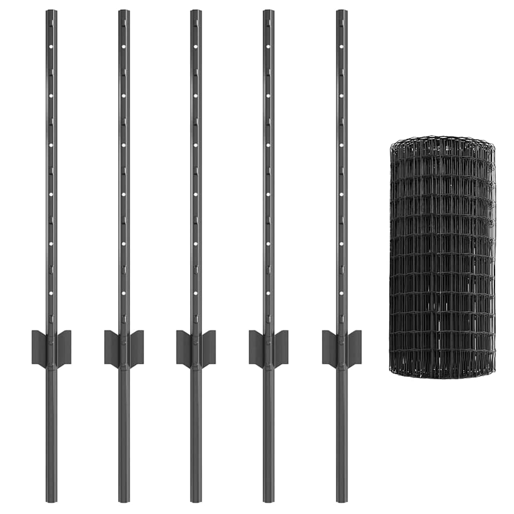 Euro Fence met paal 10 x 0,6 m PVC-Coated Staal Grijs Mesh is nu te koop bij PeponiXL, paradijselijk wonen!