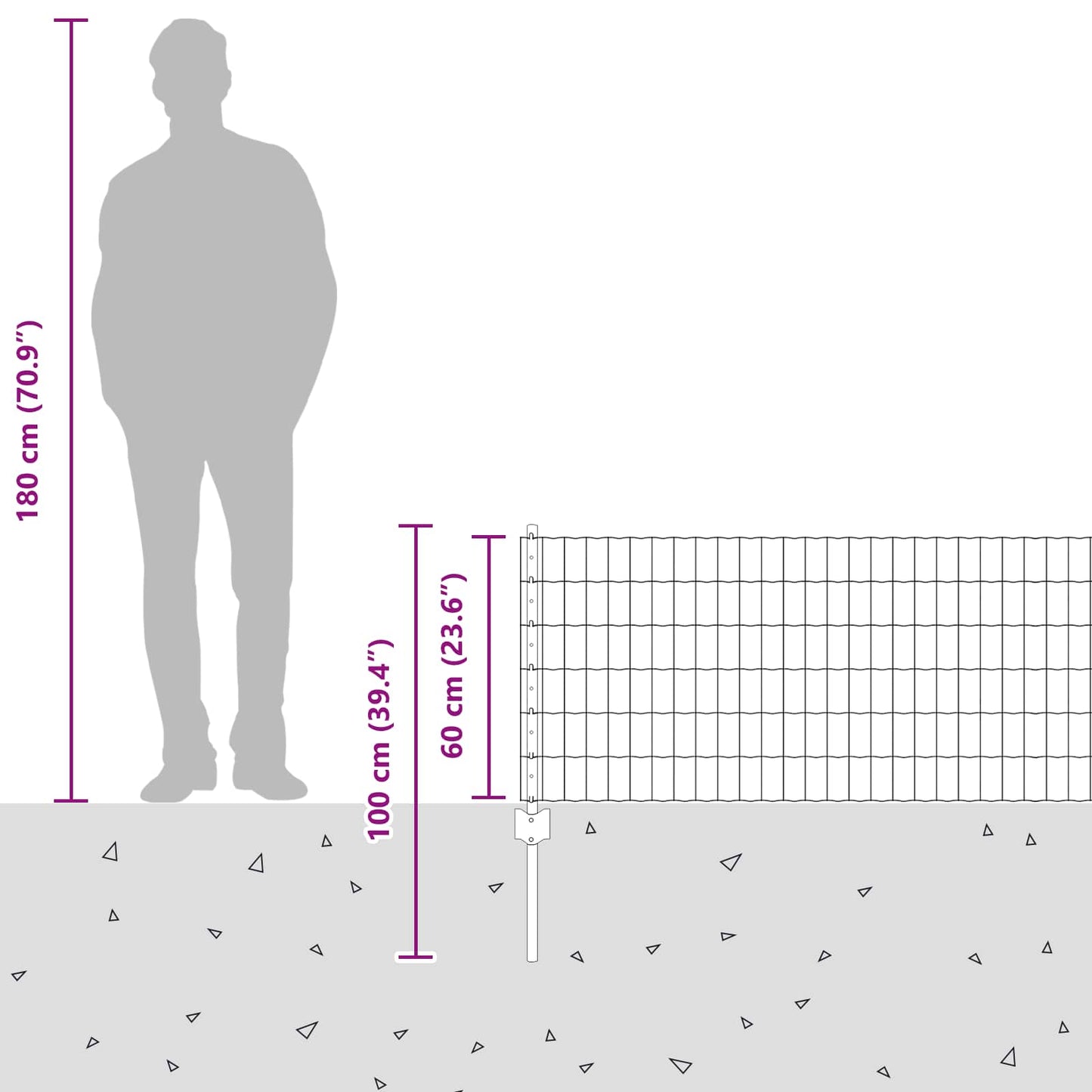 Hek met Paal Zilver 0,6 x 25 m Staal is nu te koop bij PeponiXL, paradijselijk wonen!
