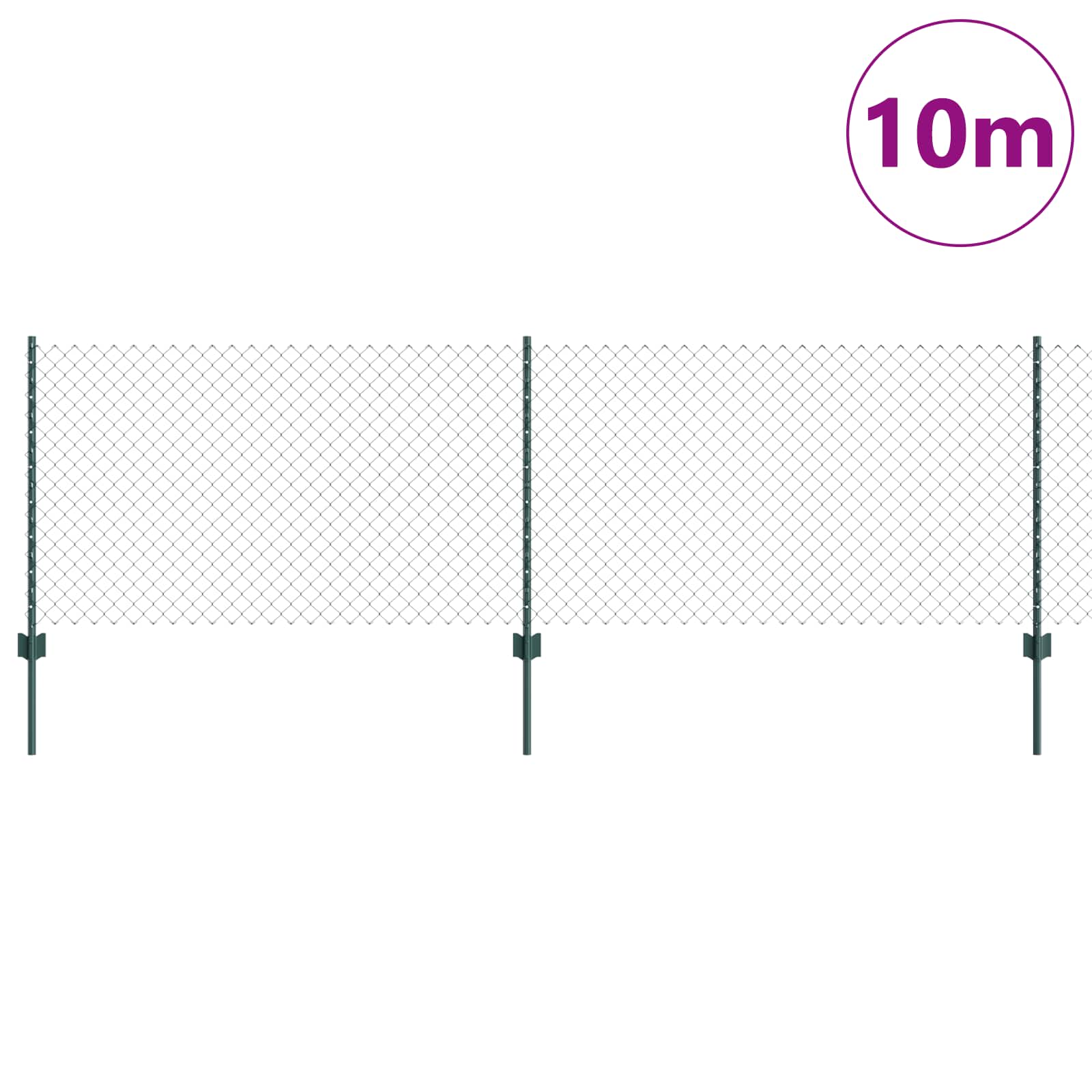 Hek met Paal Groen 0,8 x 10 m Staal en PVC is nu te koop bij PeponiXL, paradijselijk wonen!