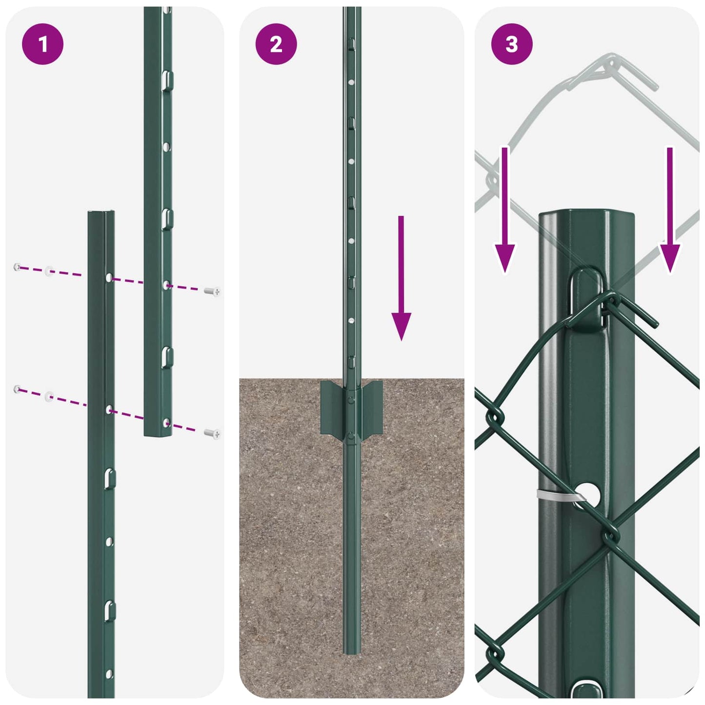 Hek met Paal Groen 1,2 x 10 m Staal en PVC is nu te koop bij PeponiXL, paradijselijk wonen!