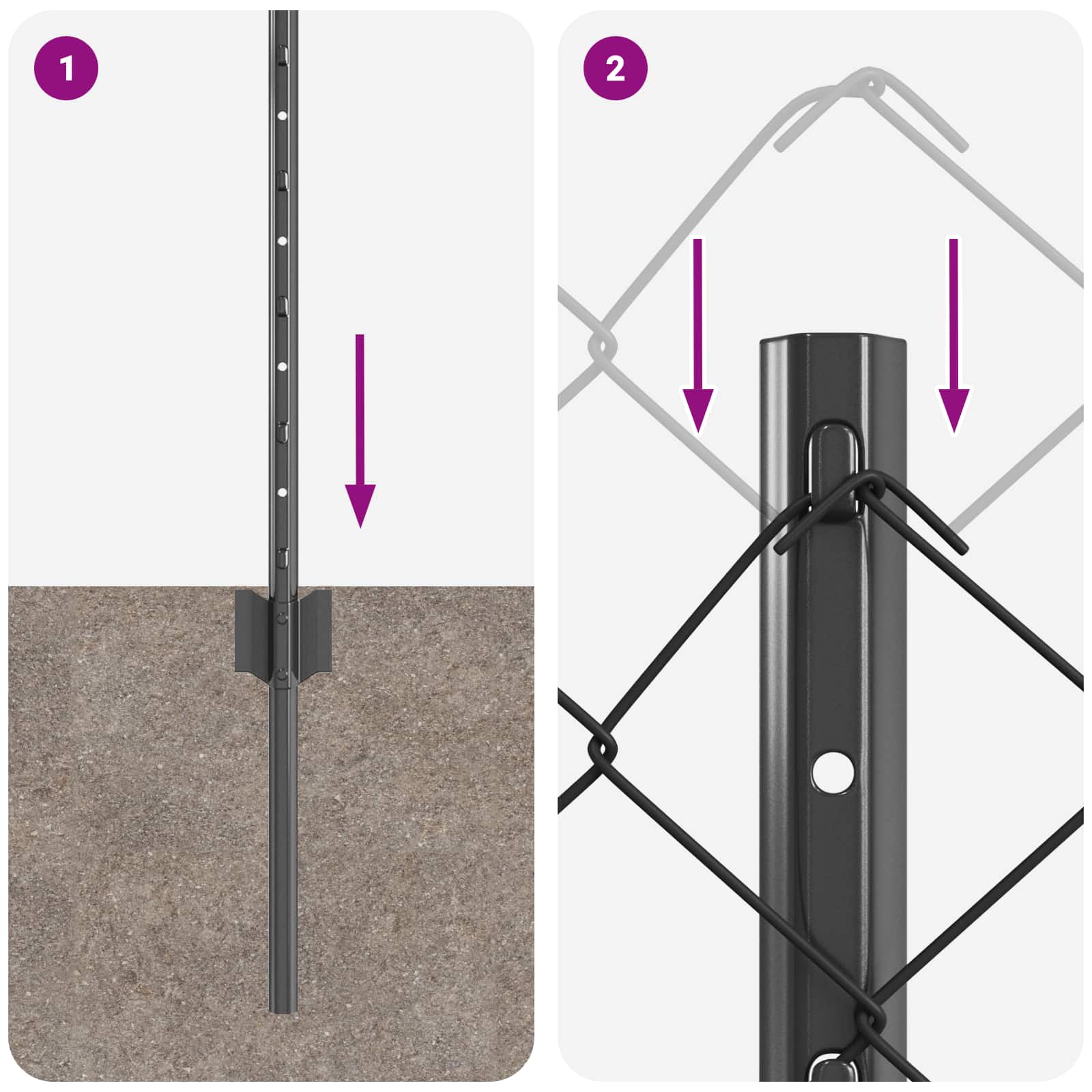 Hek met Paal Grijs 0,4 x 10 m Staal en PVC is nu te koop bij PeponiXL, paradijselijk wonen!