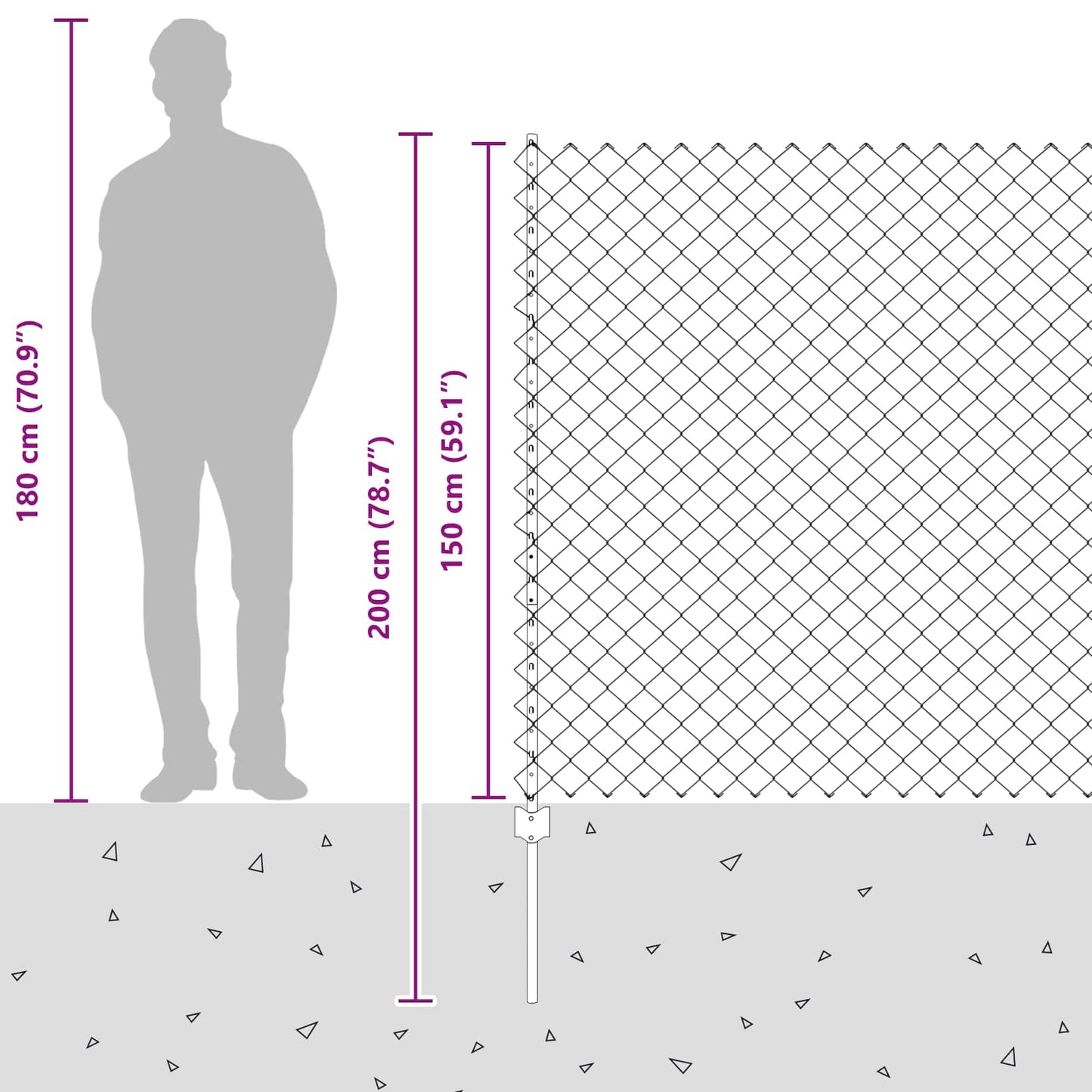 Hek met Paal Grijs 1,5 x 25 m Staal is nu te koop bij PeponiXL, paradijselijk wonen!