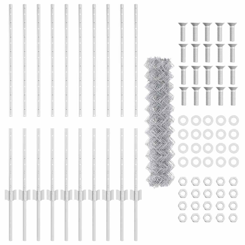 Hek met Paal Zilver 1 x 10 m Staal is nu te koop bij PeponiXL, paradijselijk wonen!