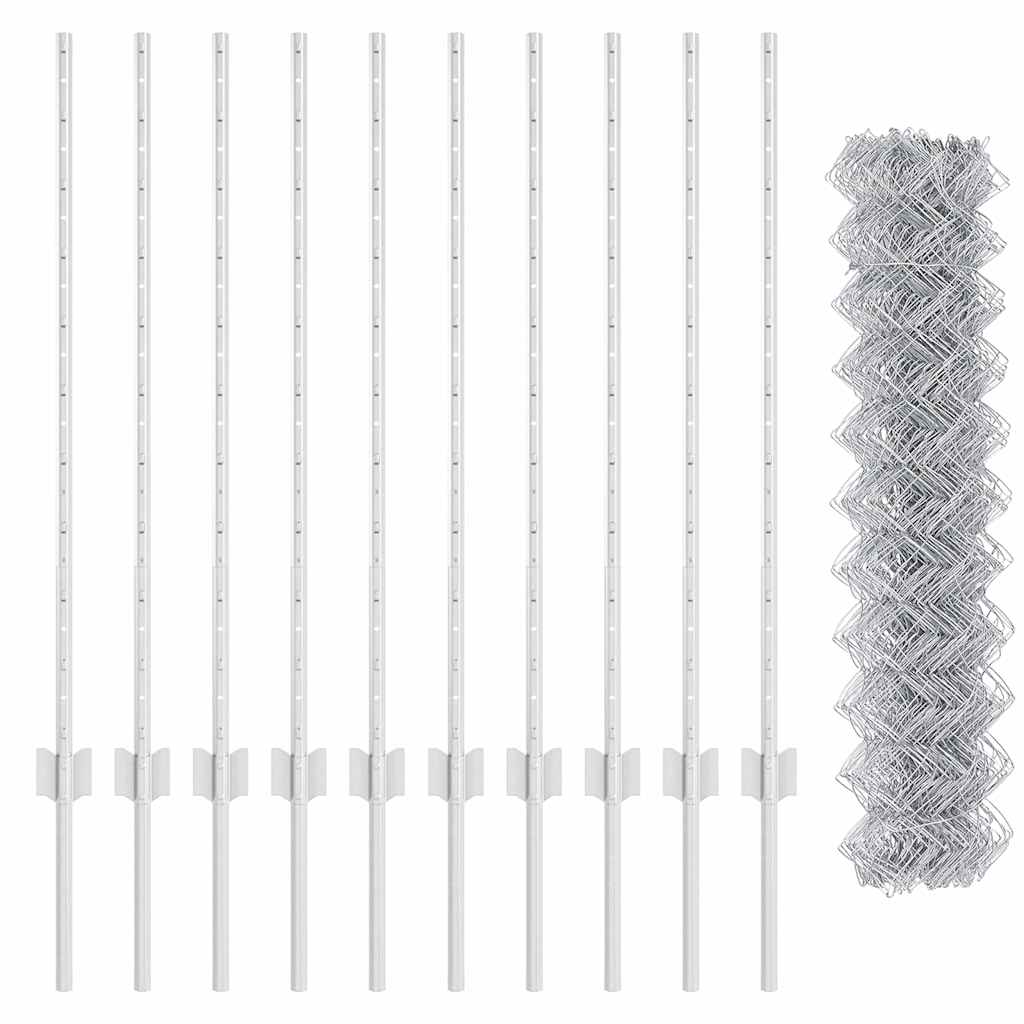 Hek met Paal Zilver 1 x 10 m Staal is nu te koop bij PeponiXL, paradijselijk wonen!