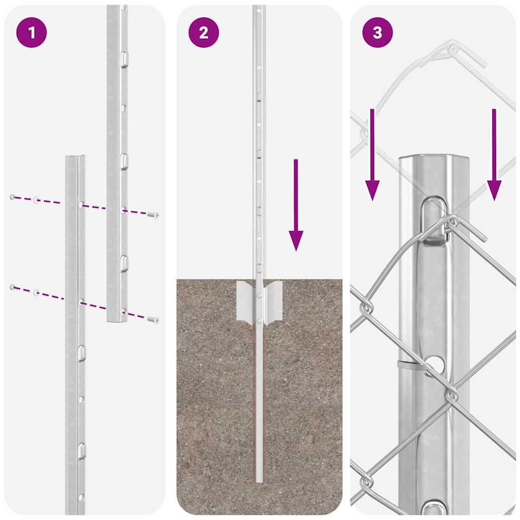 Hek met Paal Zilver 1 x 10 m Staal is nu te koop bij PeponiXL, paradijselijk wonen!