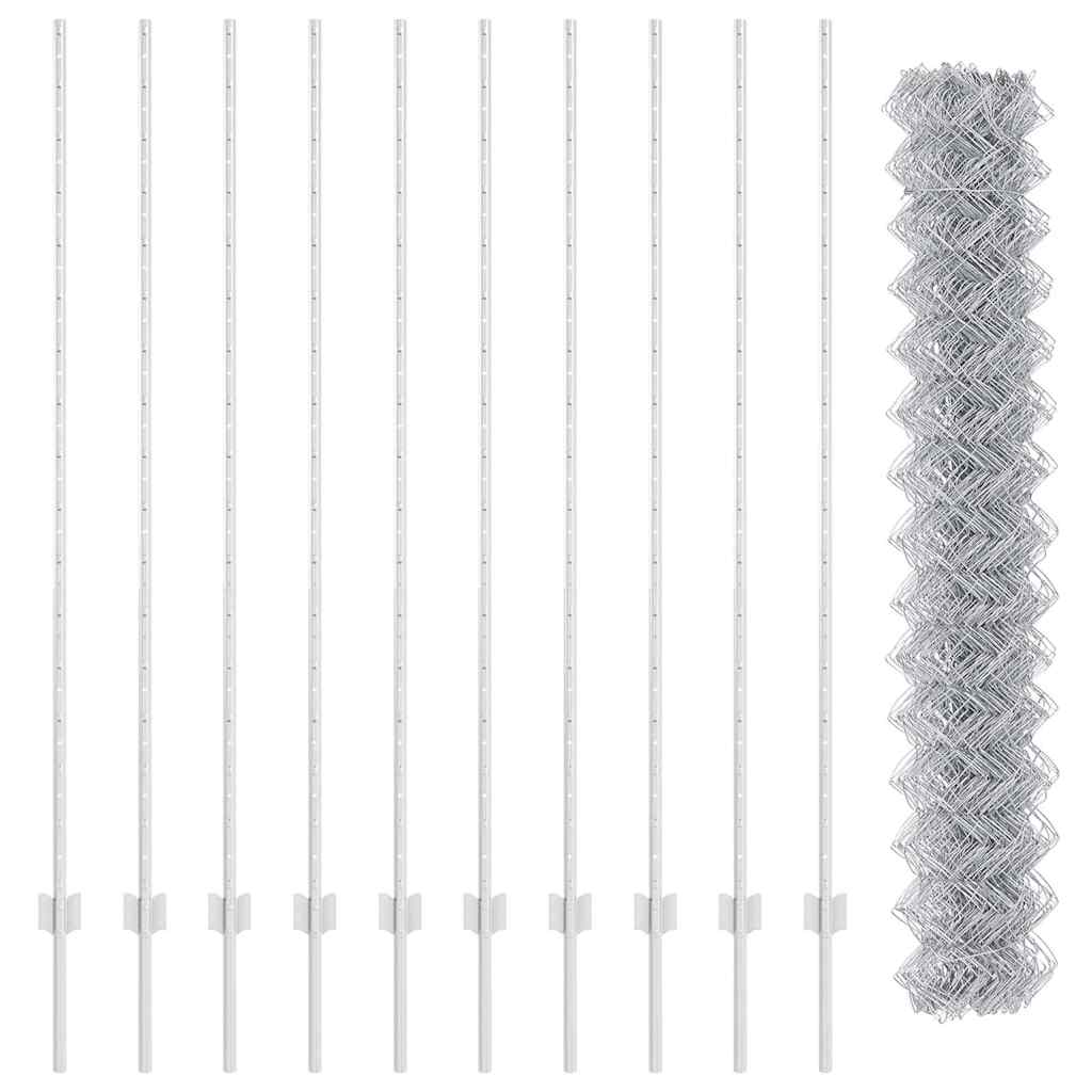 Hek met Paal Zilver 1,5 x 10 m Staal is nu te koop bij PeponiXL, paradijselijk wonen!