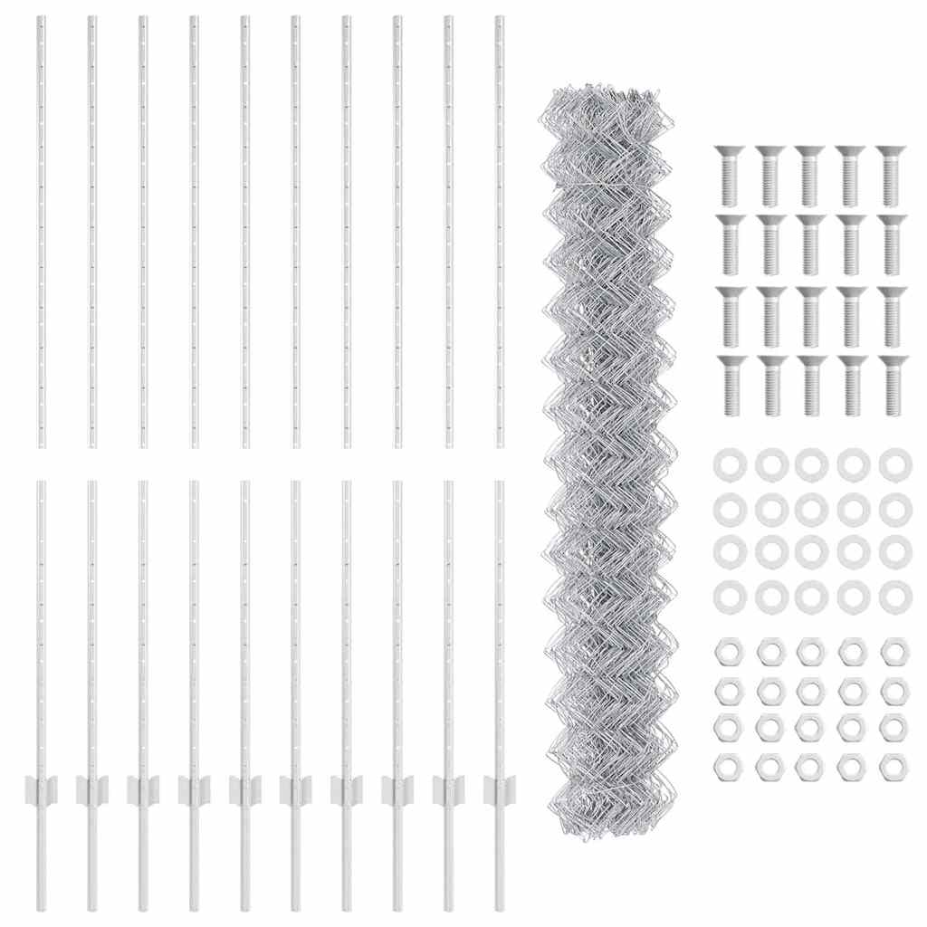 Hek met Paal Zilver 1,6 x 10 m Staal is nu te koop bij PeponiXL, paradijselijk wonen!