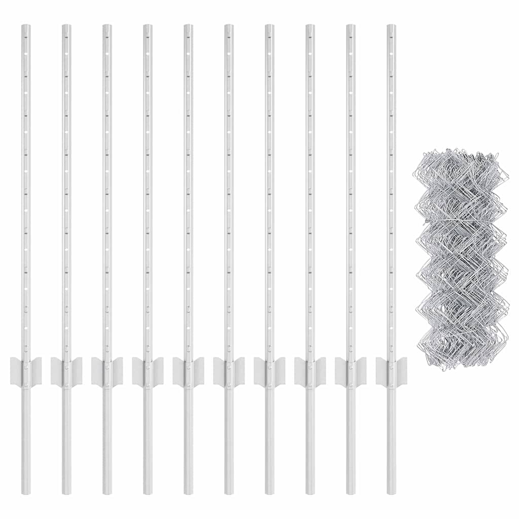 Hek met Paal Zilver 0,8 x 10 m Staal is nu te koop bij PeponiXL, paradijselijk wonen!