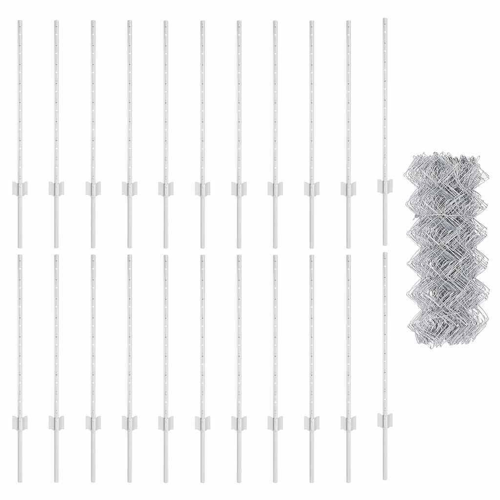 Hek met Paal Zilver 0,8 x 25 m Staal is nu te koop bij PeponiXL, paradijselijk wonen!