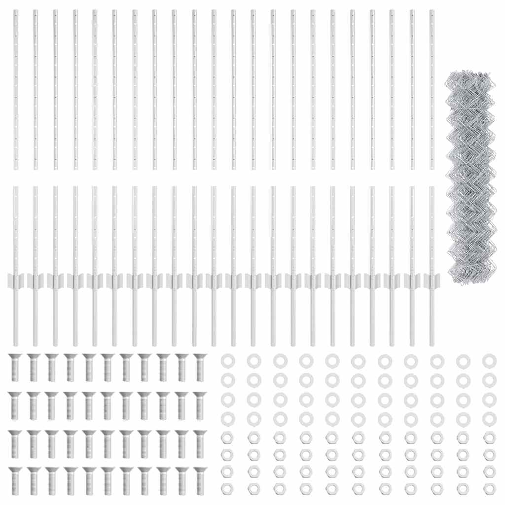 Hek met Paal Zilver 1 x 25 m Staal is nu te koop bij PeponiXL, paradijselijk wonen!