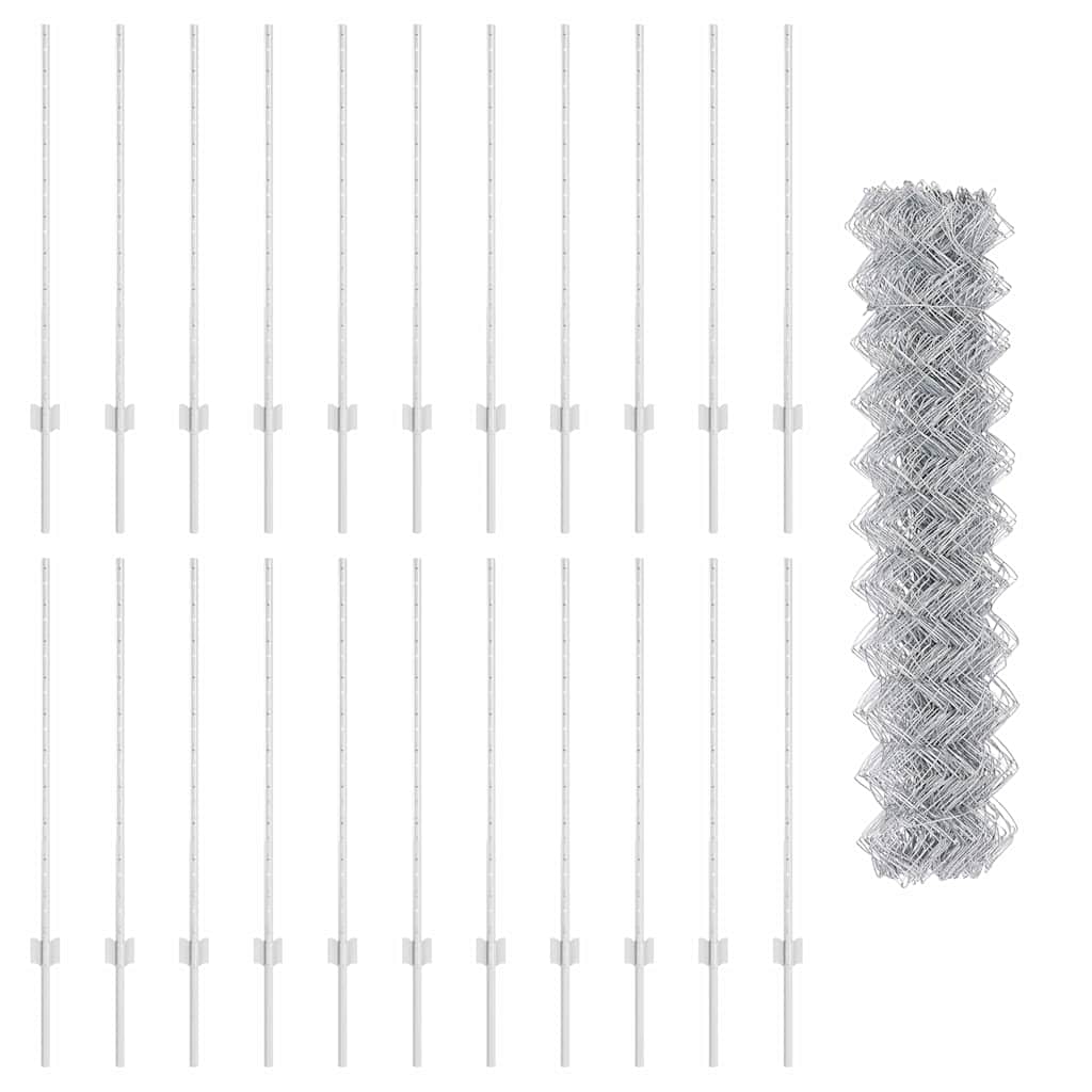 Hek met Paal Zilver 1 x 25 m Staal is nu te koop bij PeponiXL, paradijselijk wonen!