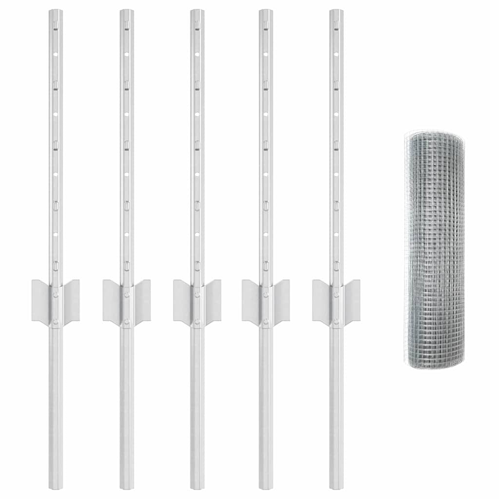 Hek met Paal Zilver 0,4 x 10 m Staal is nu te koop bij PeponiXL, paradijselijk wonen!