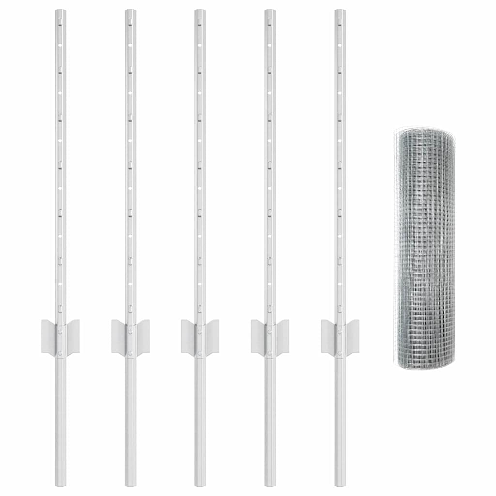 Hek met Paal Zilver 0,5 x 10 m Staal is nu te koop bij PeponiXL, paradijselijk wonen!