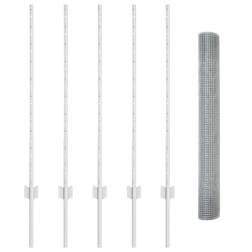 Hek met Paal Zilver 1 x 10 m Staal is nu te koop bij PeponiXL, paradijselijk wonen!