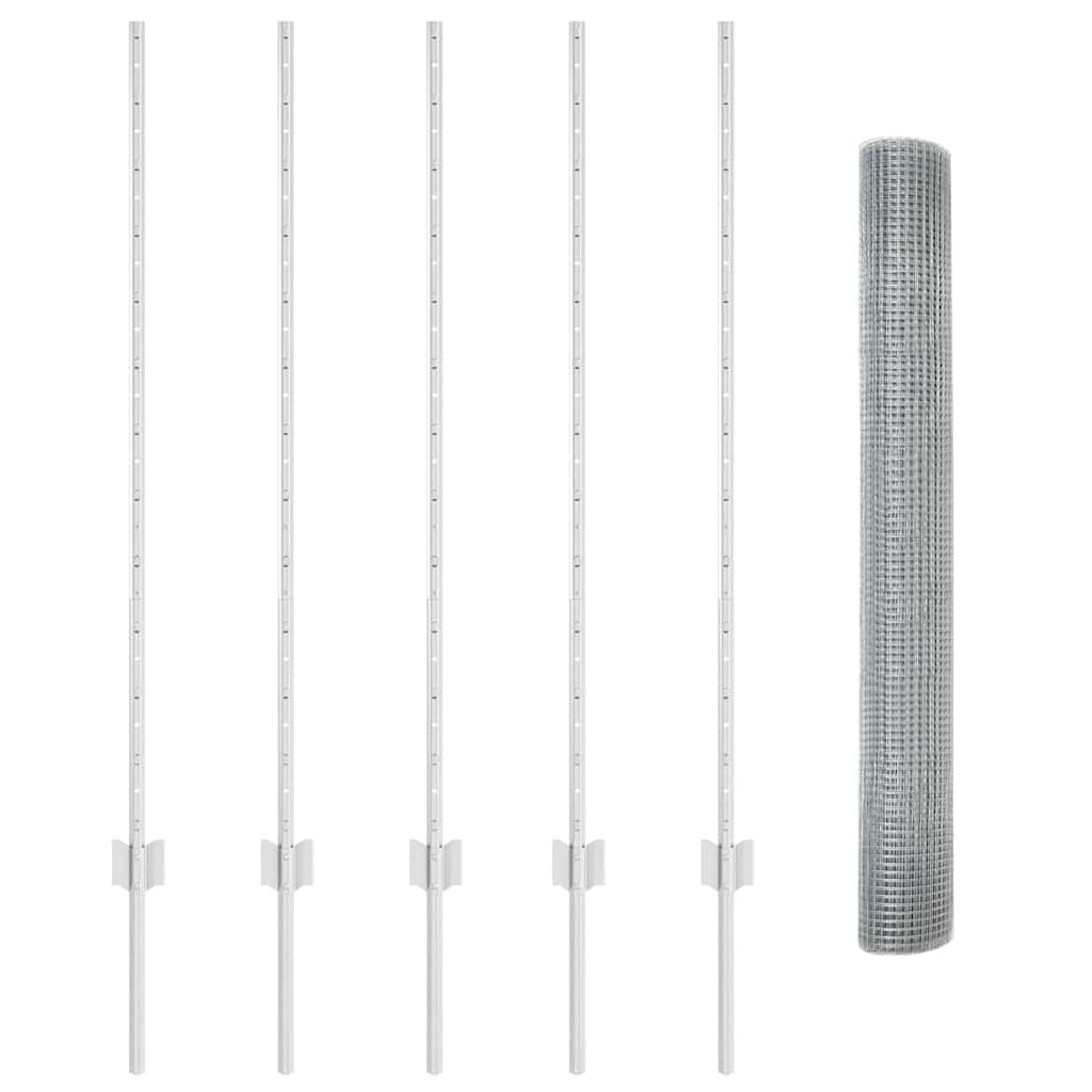 Hek met Paal Zilver 1,2 x 10 m Staal is nu te koop bij PeponiXL, paradijselijk wonen!