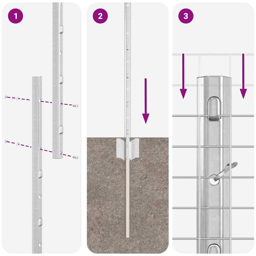 Hek met Paal Zilver 1,2 x 10 m Staal is nu te koop bij PeponiXL, paradijselijk wonen!