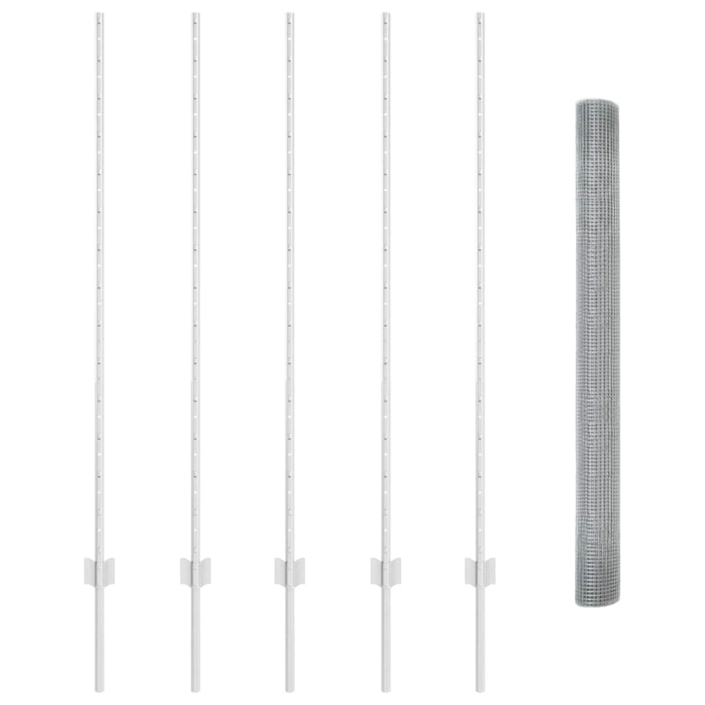 Hek met Paal Zilver 1,4 x 10 m Staal is nu te koop bij PeponiXL, paradijselijk wonen!