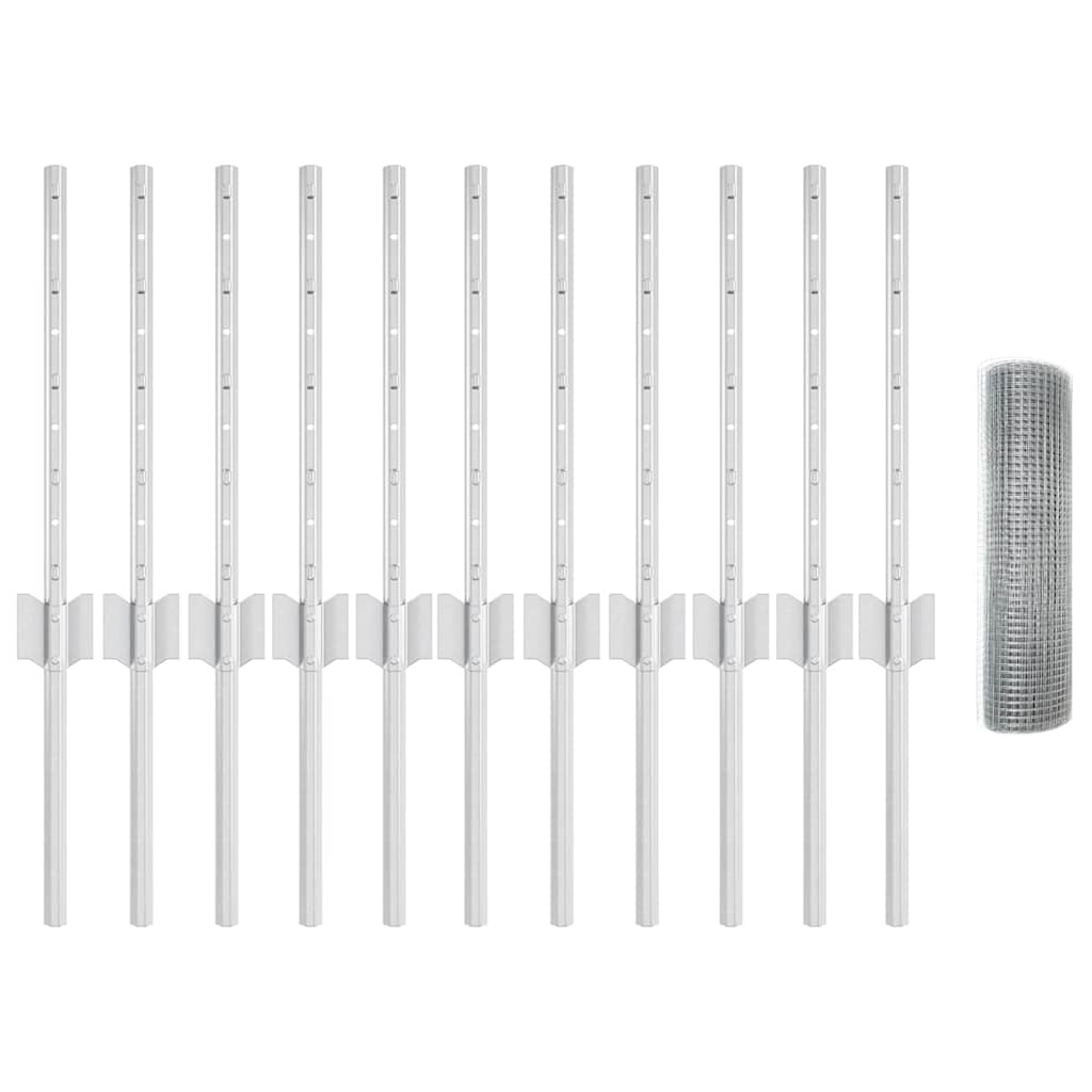 Hek met Paal Zilver 0,4 x 25 m Staal is nu te koop bij PeponiXL, paradijselijk wonen!