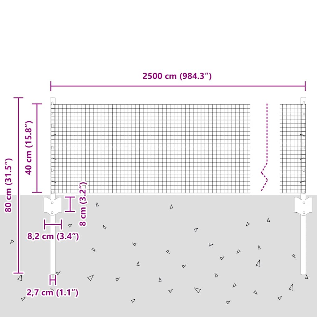 Hek met Paal Zilver 0,4 x 25 m Staal is nu te koop bij PeponiXL, paradijselijk wonen!