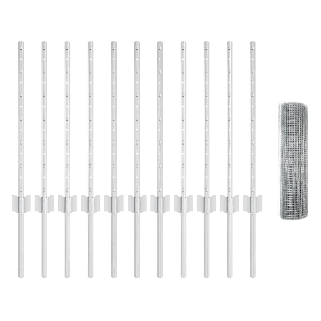 Hek met Paal Zilver 0,5 x 25 m Staal is nu te koop bij PeponiXL, paradijselijk wonen!