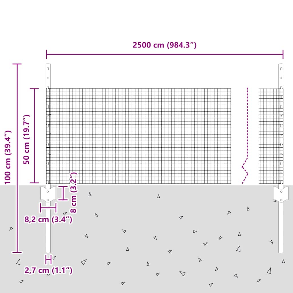 Hek met Paal Zilver 0,5 x 25 m Staal is nu te koop bij PeponiXL, paradijselijk wonen!
