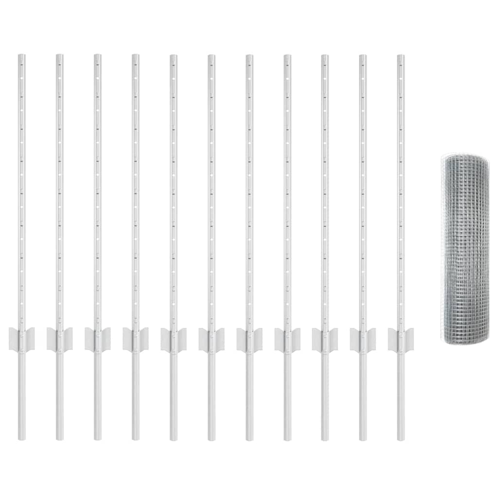 Hek met Paal Zilver 0,8 x 25 m Staal is nu te koop bij PeponiXL, paradijselijk wonen!