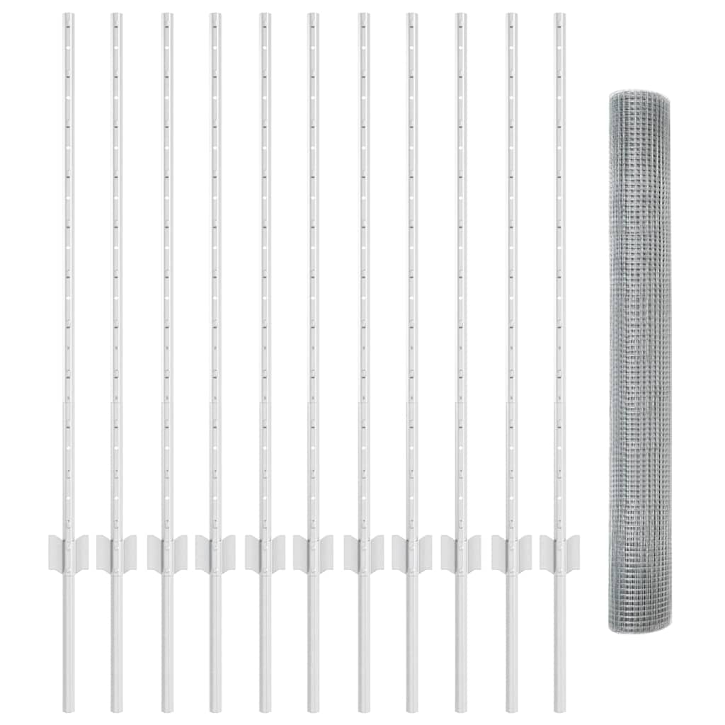 Hek met Paal Zilver 1 x 25 m Staal is nu te koop bij PeponiXL, paradijselijk wonen!