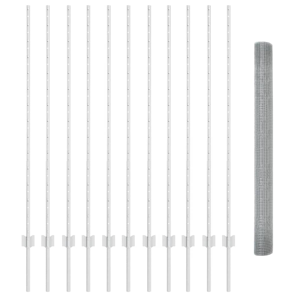 Hek met Paal Zilver 1,4 x 25 m Staal is nu te koop bij PeponiXL, paradijselijk wonen!