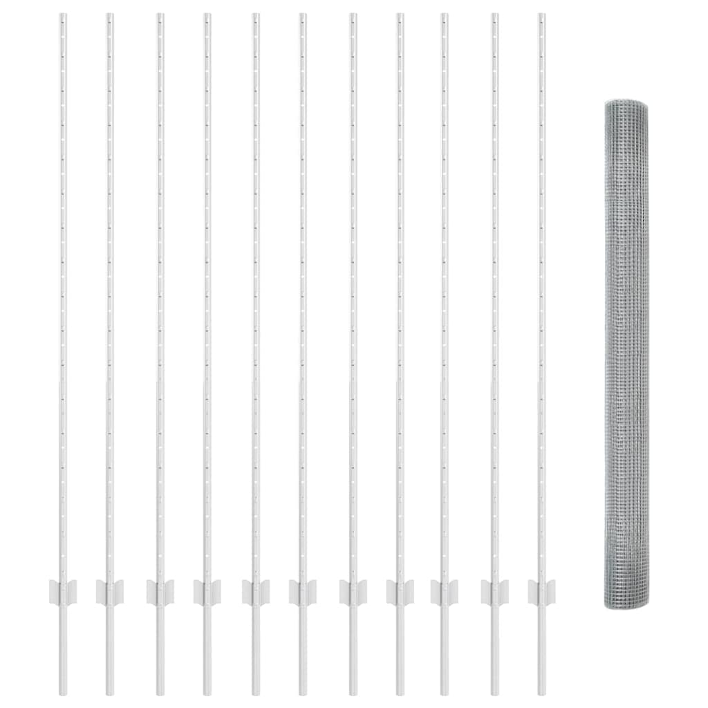 Hek met Paal Zilver 1,5 x 25 m Staal is nu te koop bij PeponiXL, paradijselijk wonen!