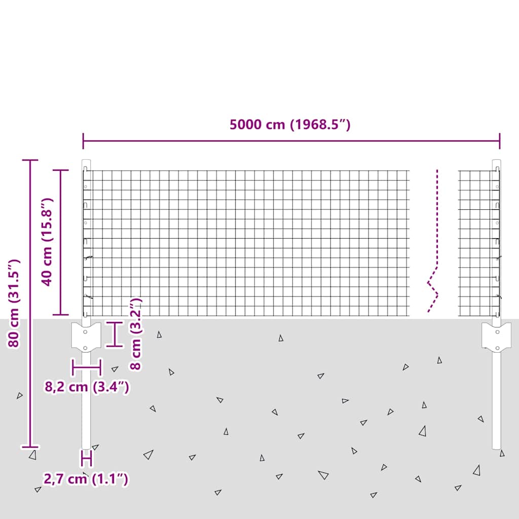 Hek met Paal Zilver 0,4 x 50 m Staal is nu te koop bij PeponiXL, paradijselijk wonen!