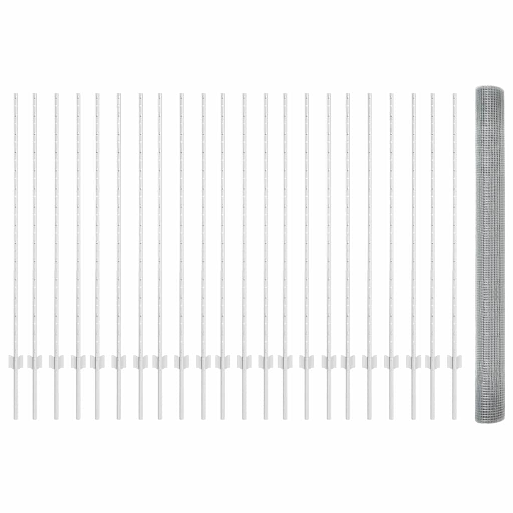 Hek met Paal Zilver 1,4 x 50 m Staal is nu te koop bij PeponiXL, paradijselijk wonen!