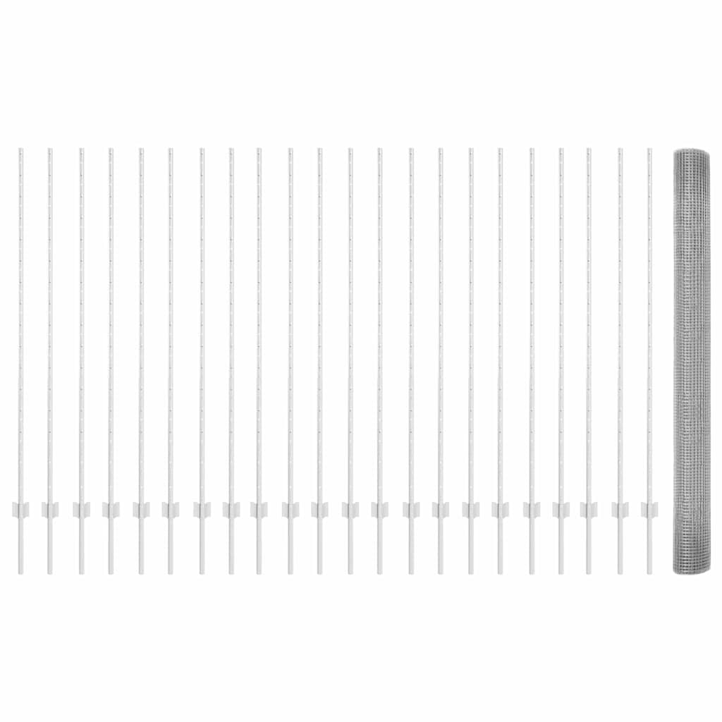 Hek met Paal Zilver 1,6 x 50 m Staal is nu te koop bij PeponiXL, paradijselijk wonen!