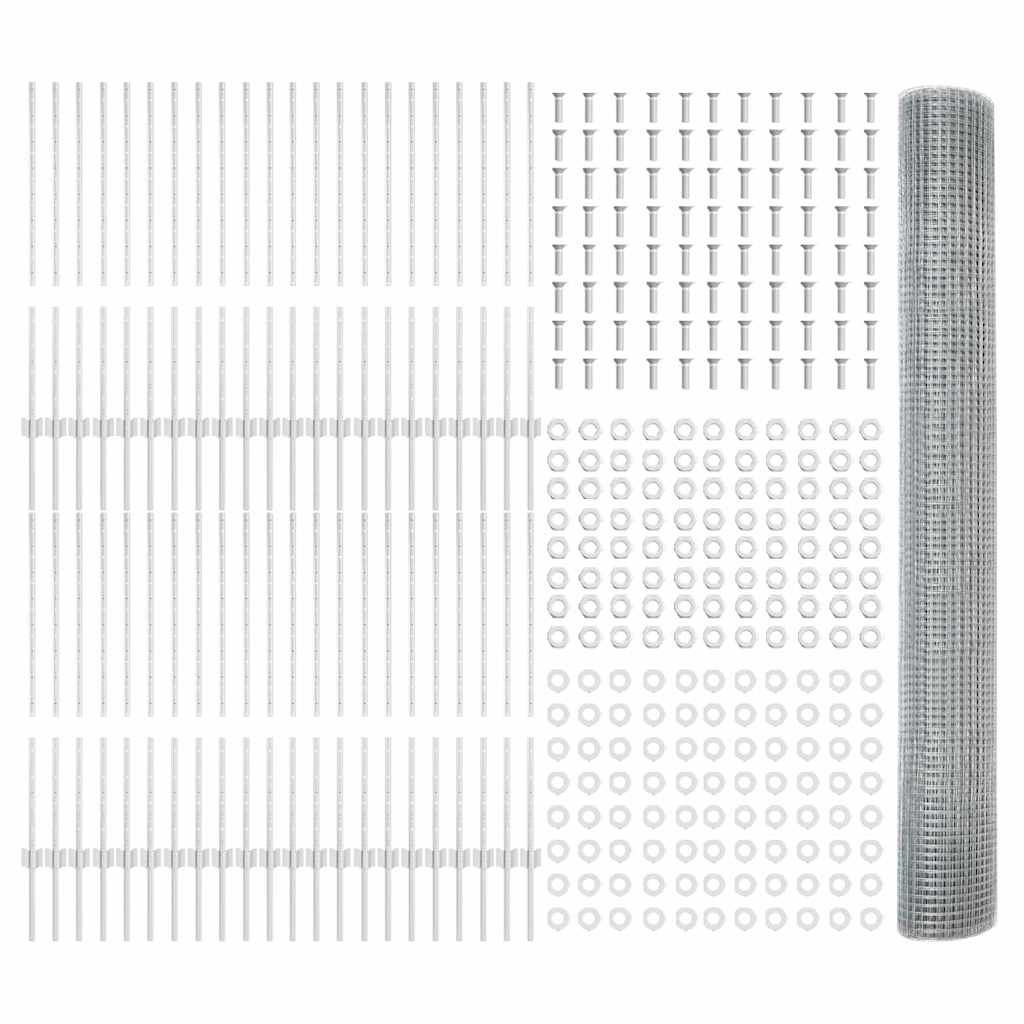 Hek met Paal Zilver 1 x 100 m Staal is nu te koop bij PeponiXL, paradijselijk wonen!