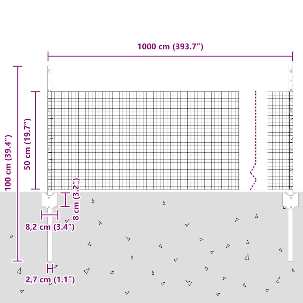 Hek met Paal Groen 0,5 x 10 m Staal is nu te koop bij PeponiXL, paradijselijk wonen!