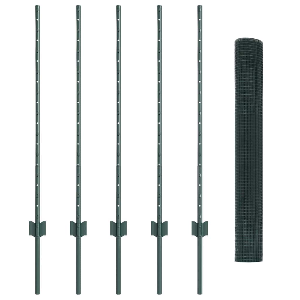 Hek met Paal Groen 1 x 10 m Staal is nu te koop bij PeponiXL, paradijselijk wonen!