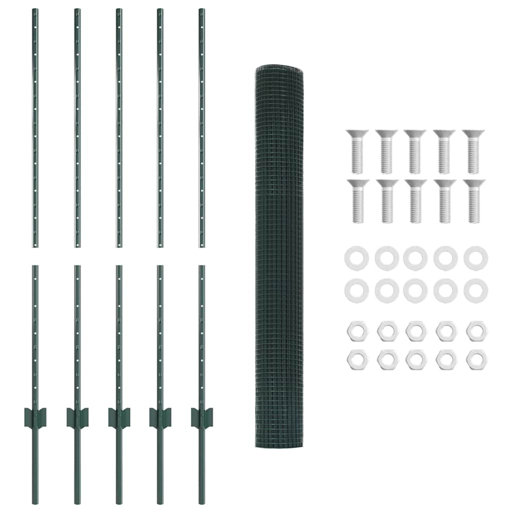 Hek met Paal Groen 1,2 x 10 m Staal en PVC is nu te koop bij PeponiXL, paradijselijk wonen!