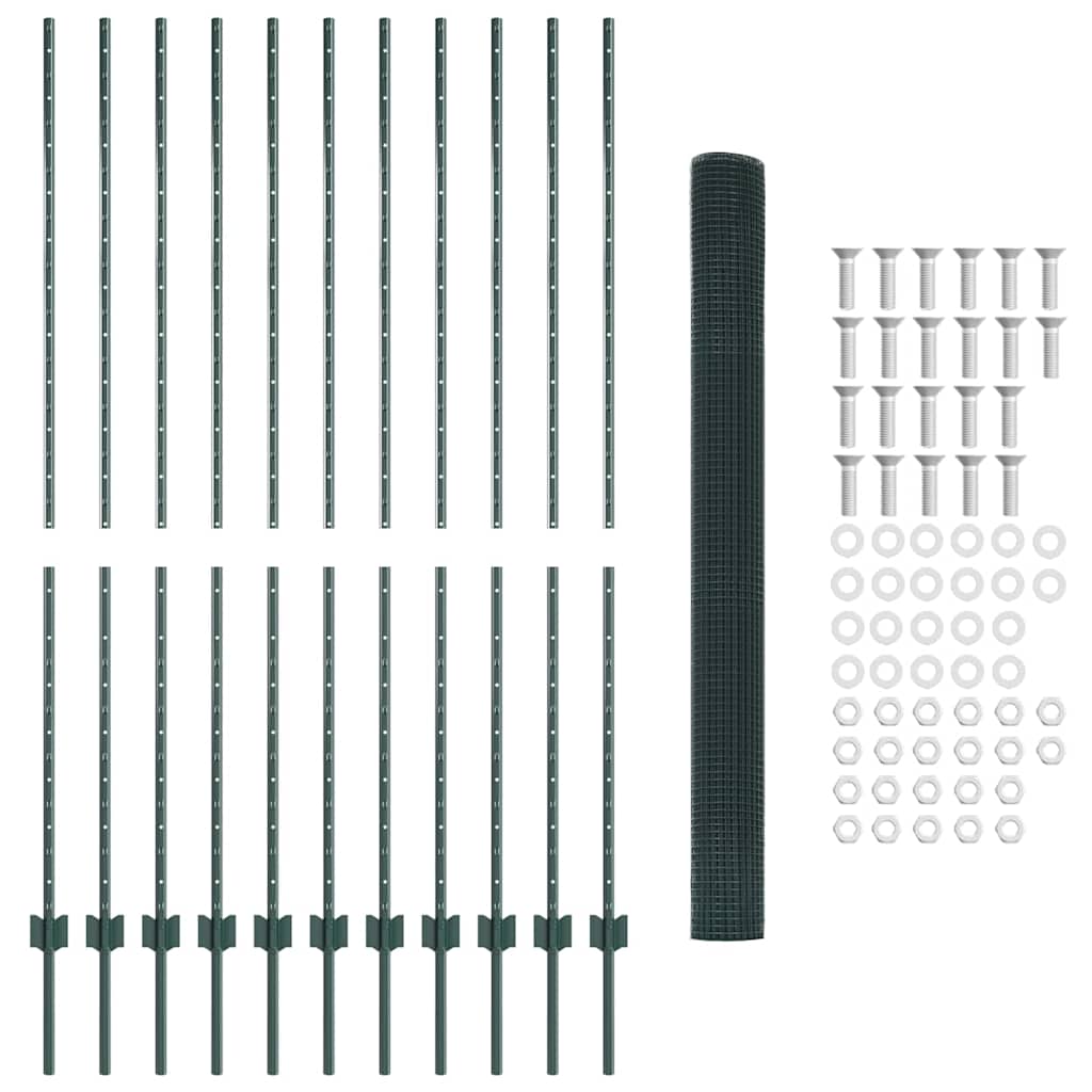 Hek met Paal Groen 1,5 x 25 m Staal is nu te koop bij PeponiXL, paradijselijk wonen!