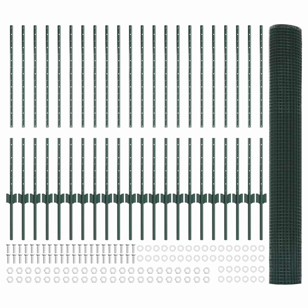 Hek met Paal Groen 1 x 50 m Staal en PVC is nu te koop bij PeponiXL, paradijselijk wonen!