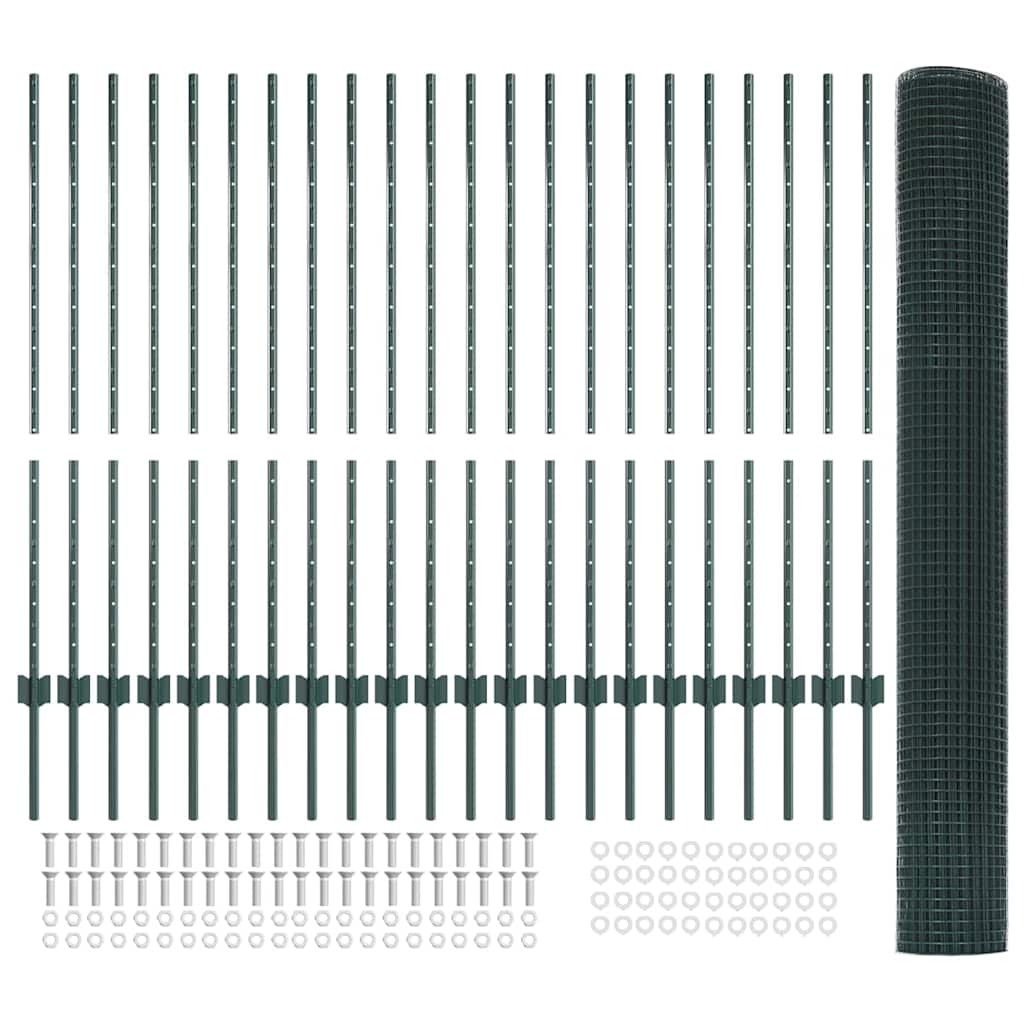 Hek met Paal Groen 1,2 x 50 m Staal en PVC is nu te koop bij PeponiXL, paradijselijk wonen!