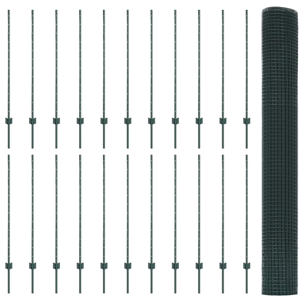 Hek met Paal Groen 1,2 x 50 m Staal en PVC is nu te koop bij PeponiXL, paradijselijk wonen!