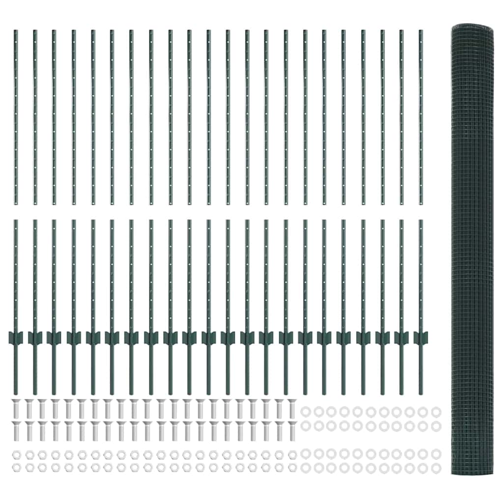 Hek met Paal Groen 1,4 x 50 m Staal en PVC is nu te koop bij PeponiXL, paradijselijk wonen!