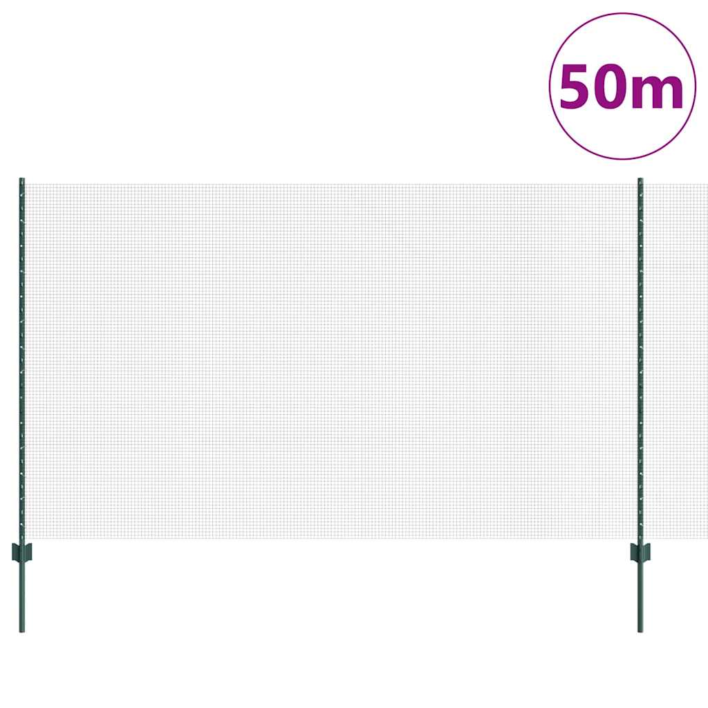 Hek met Paal Groen 1,4 x 50 m Staal en PVC is nu te koop bij PeponiXL, paradijselijk wonen!