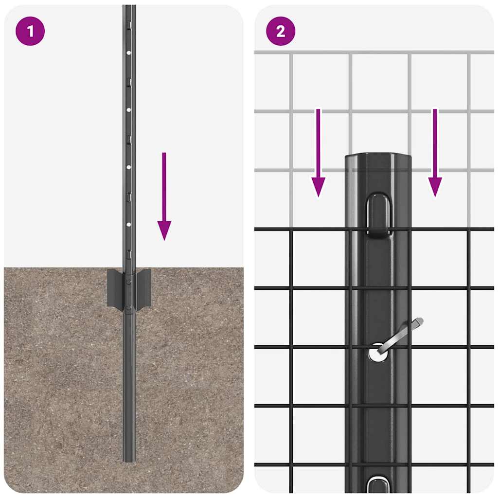 Hek met Paal Grijs 0,5 x 10 m Staal is nu te koop bij PeponiXL, paradijselijk wonen!