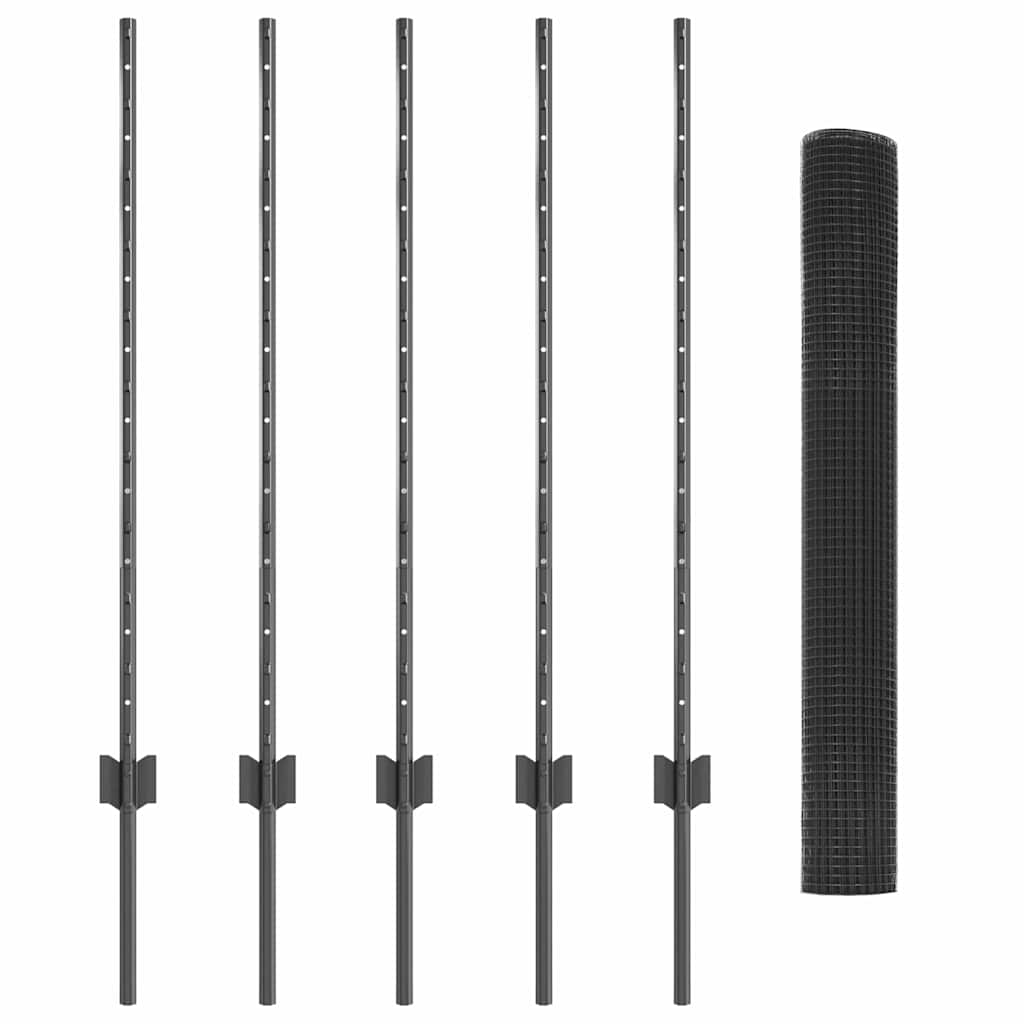 Hek met Paal Grijs 1 x 10 m Staal is nu te koop bij PeponiXL, paradijselijk wonen!