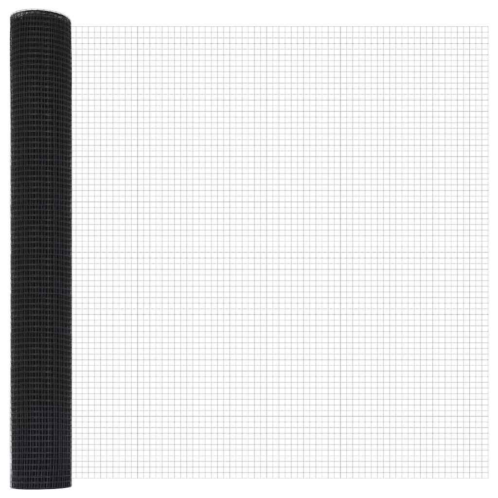 Hek met Paal Grijs 1,4 x 25 m Staal en PVC is nu te koop bij PeponiXL, paradijselijk wonen!