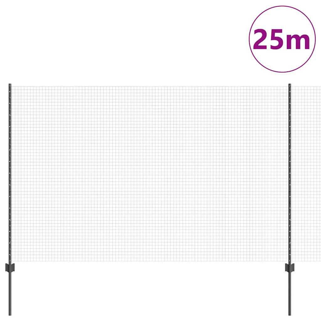 Hek met Paal Grijs 1,6 x 25 m Staal en PVC is nu te koop bij PeponiXL, paradijselijk wonen!