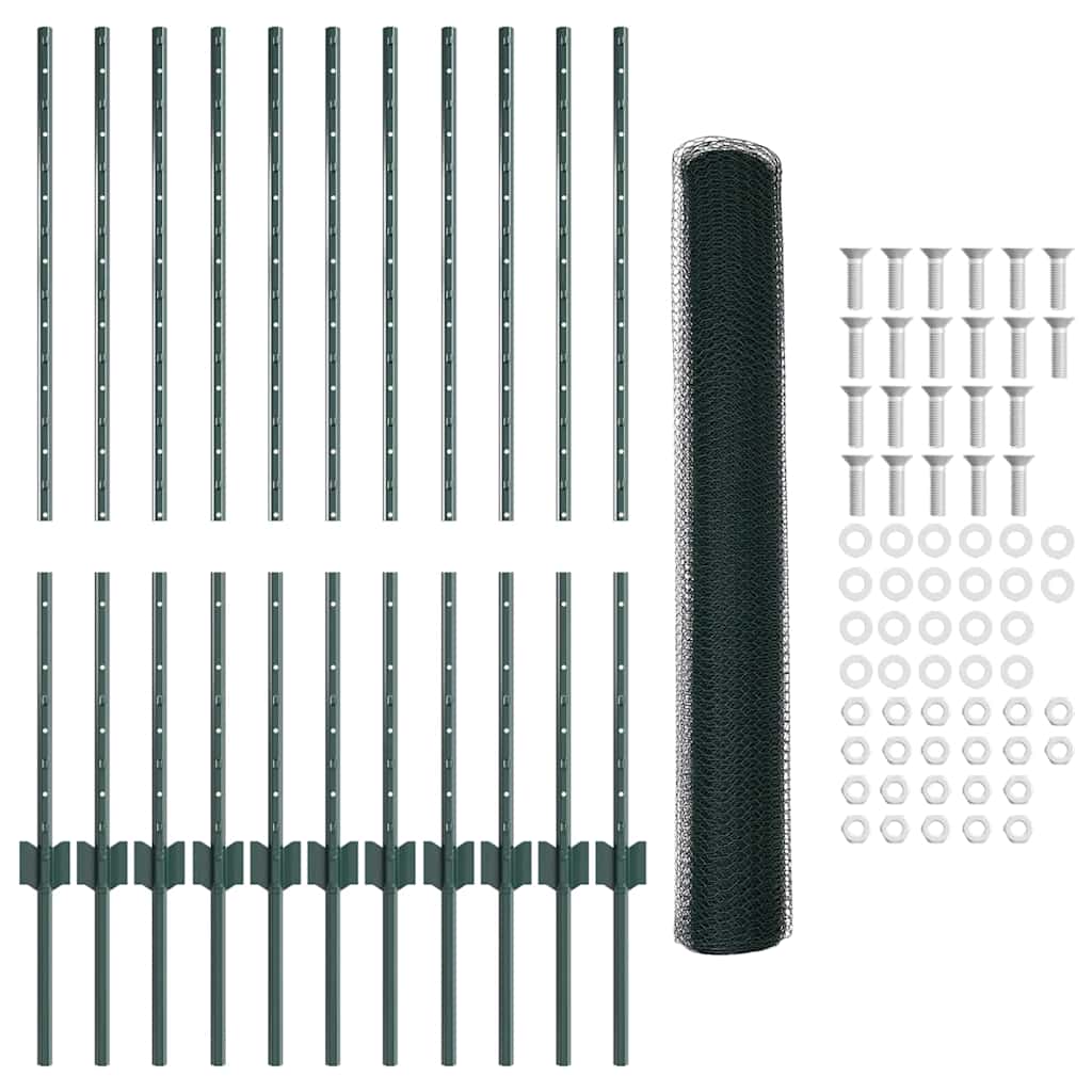 Hek met Paal Groen 1 x 25 m Staal is nu te koop bij PeponiXL, paradijselijk wonen!