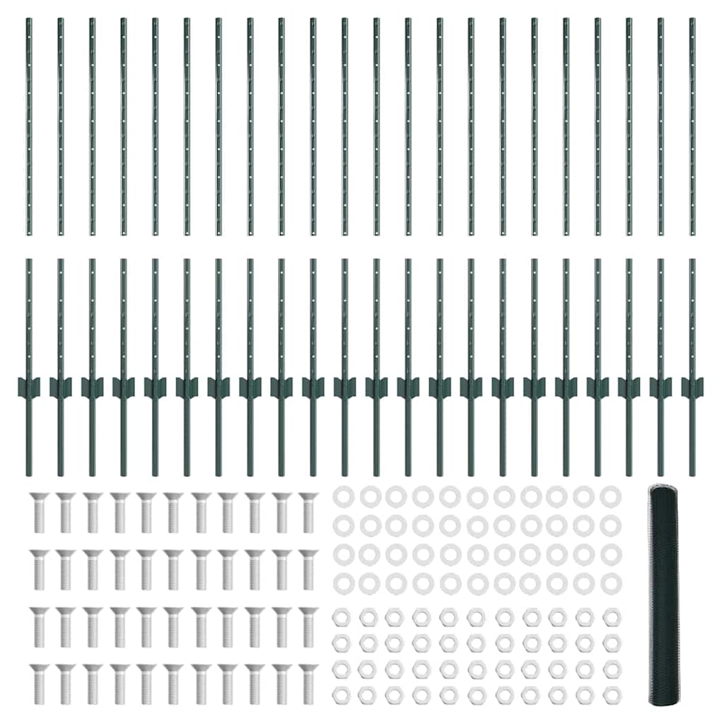 Hek met Paal Groen 1 x 50 m Staal en PVC is nu te koop bij PeponiXL, paradijselijk wonen!