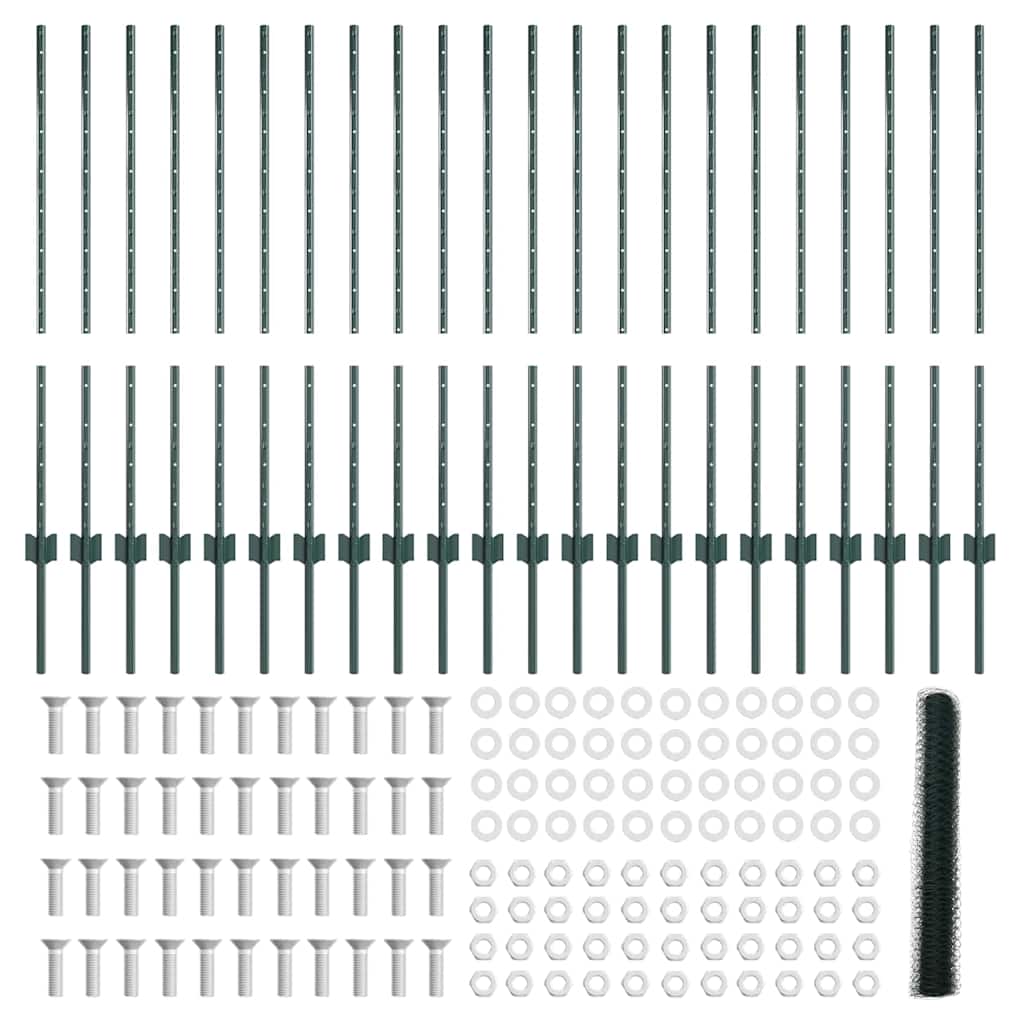 Hek met Paal Groen 1 x 50 m Staal en PVC is nu te koop bij PeponiXL, paradijselijk wonen!