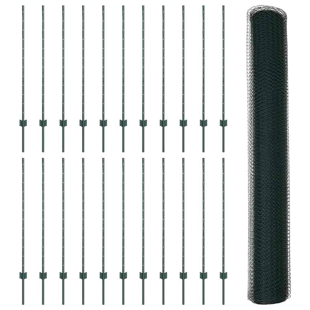 Hek met Paal Groen 1,2 x 50 m Staal en PVC is nu te koop bij PeponiXL, paradijselijk wonen!